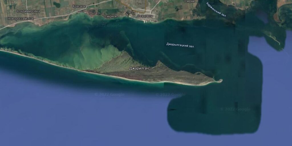 Остров Джарылгач на карте